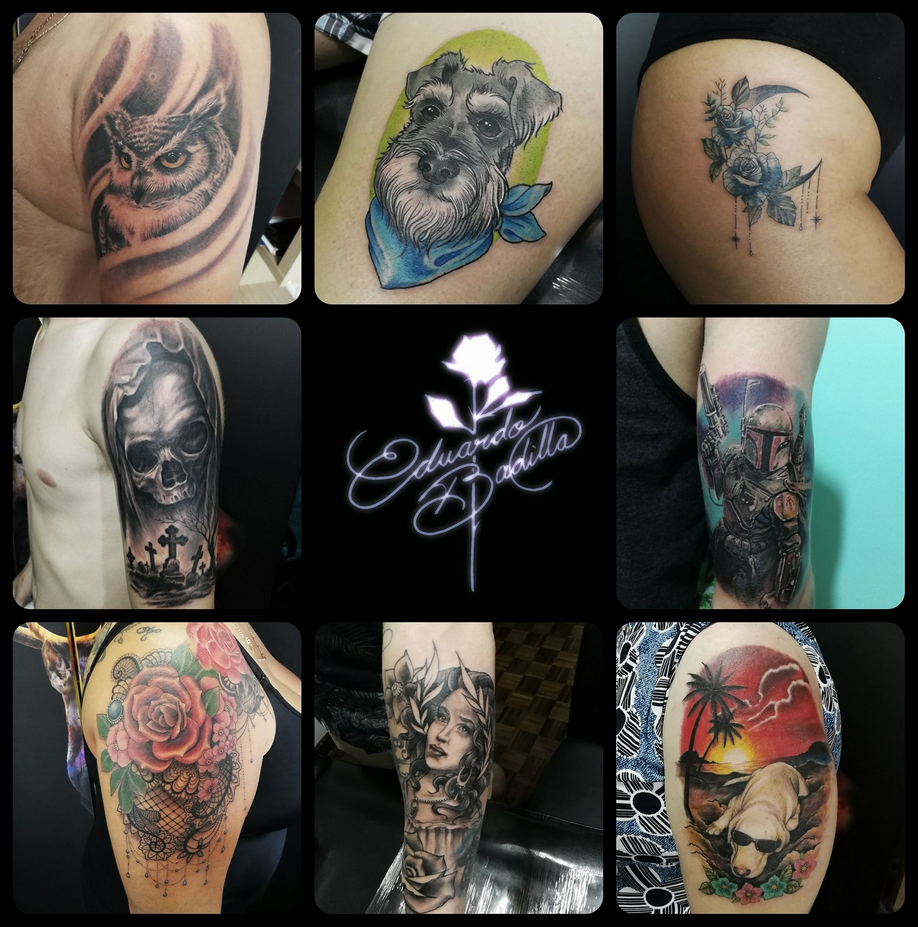 imágen con varios tatuajes con diferentes estilos