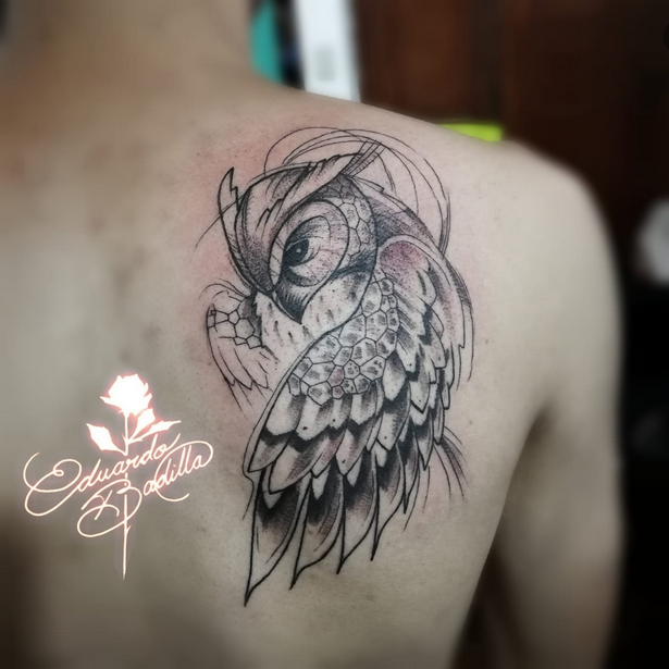 imágen de un tatuaje de buho