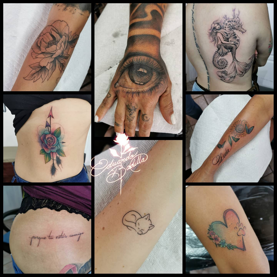 imágen con varios tatuajes con diferentes estilos